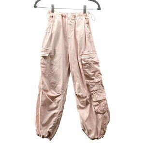 Zara Girls 11-12 Parachute Pants Light Pink Cargo Baggy Loose Lightweight